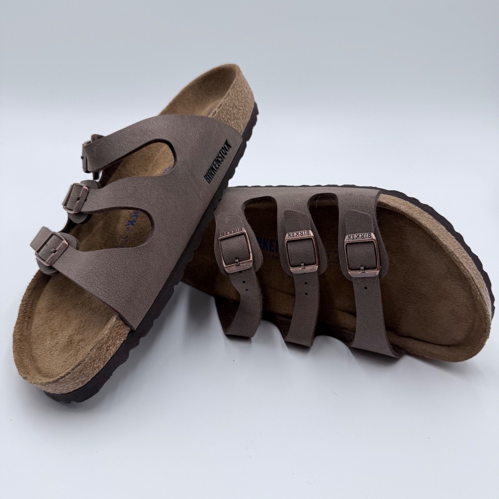 Birkenstock Florida Soft Footbed Mocha Birkibuc Sandals 42 L11 M9 - Picture 1 of 8